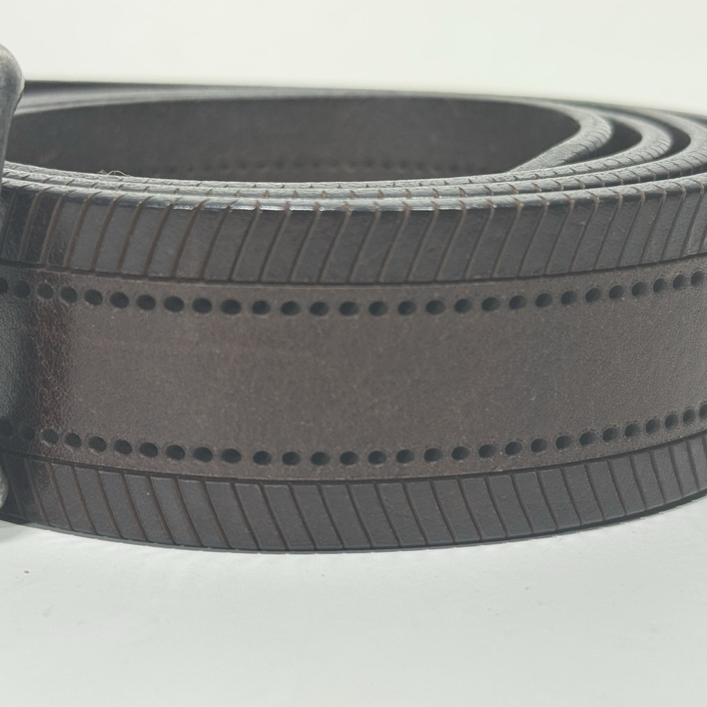 Tommy Bahama Leather Belt Men's Size 36 Italy 1102TM14-200 44" Long Brown Silver - Picture 3 of 8